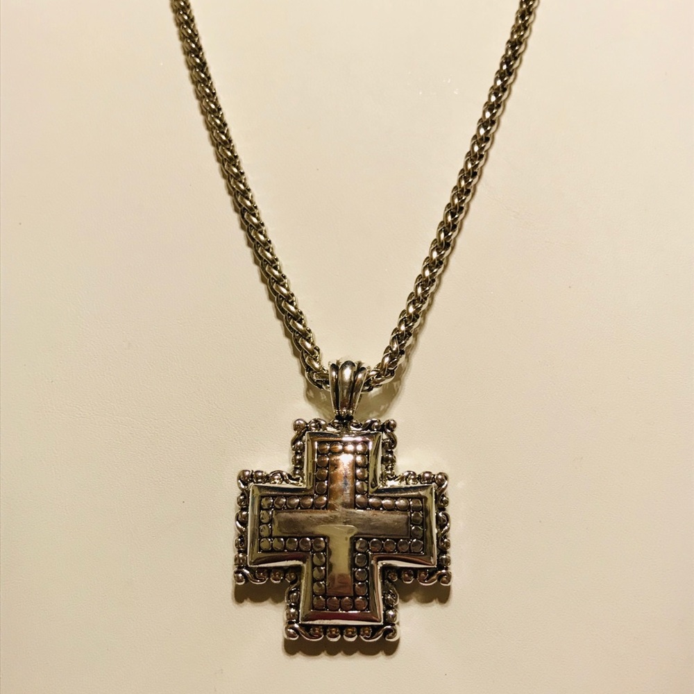 Square Cross Necklace And Earrings